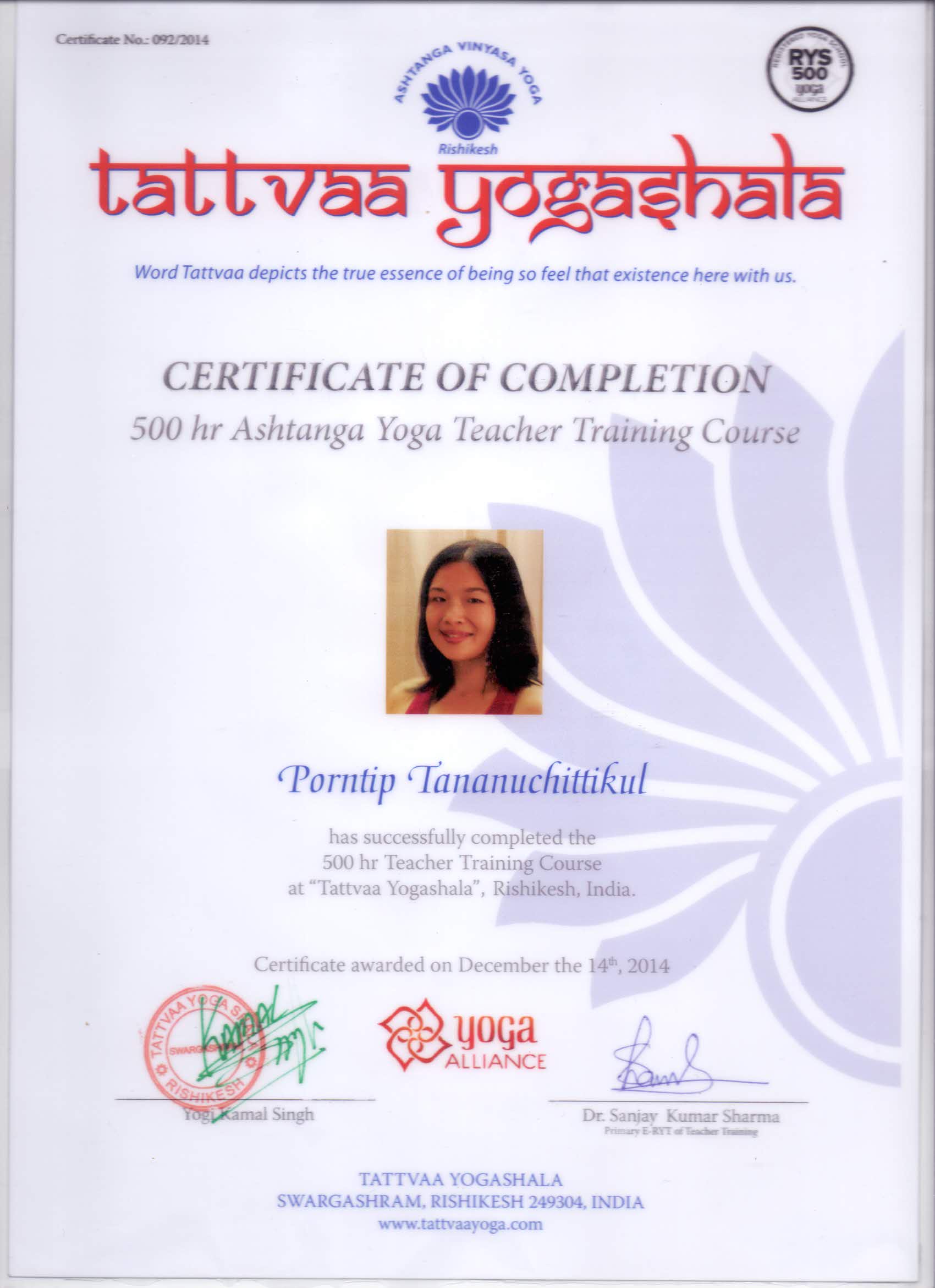 Ashtanga Yoga Teacher training